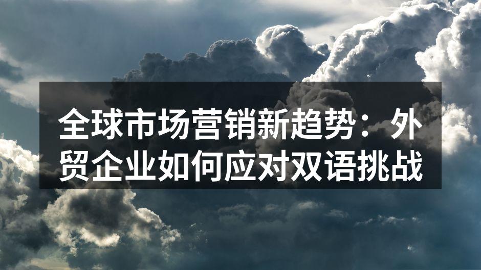 全球市场营销新趋势：外贸企业如何应对双语挑战