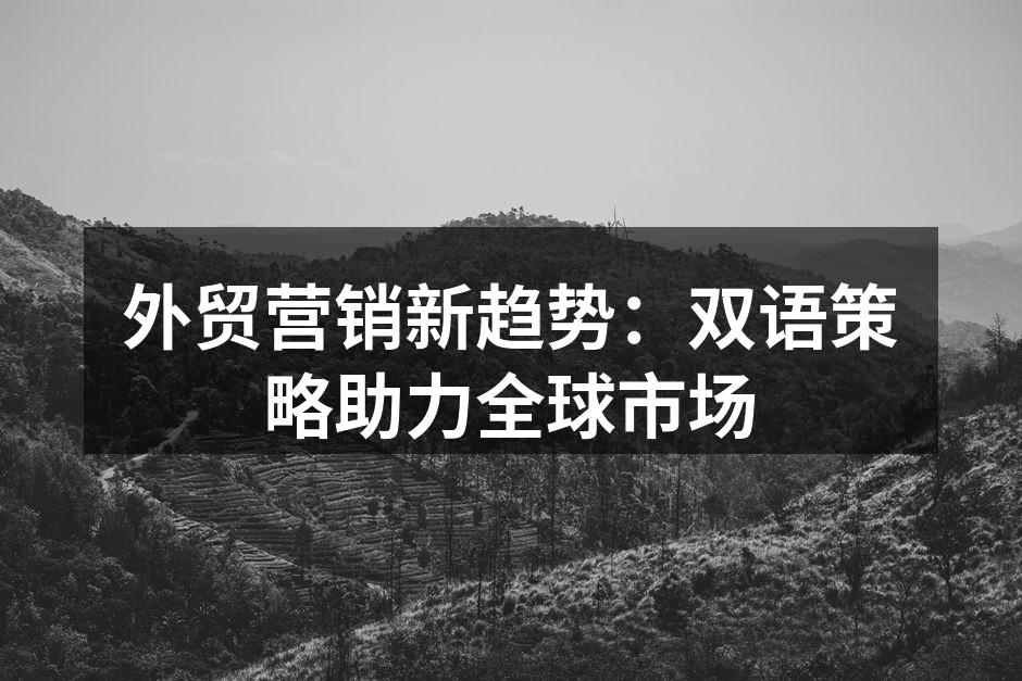 外贸营销新趋势：双语策略助力全球市场