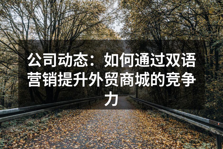 公司动态：如何通过双语营销提升外贸商城的竞争力