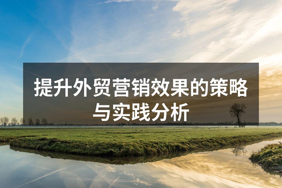 提升外贸营销效果的策略与实践分析