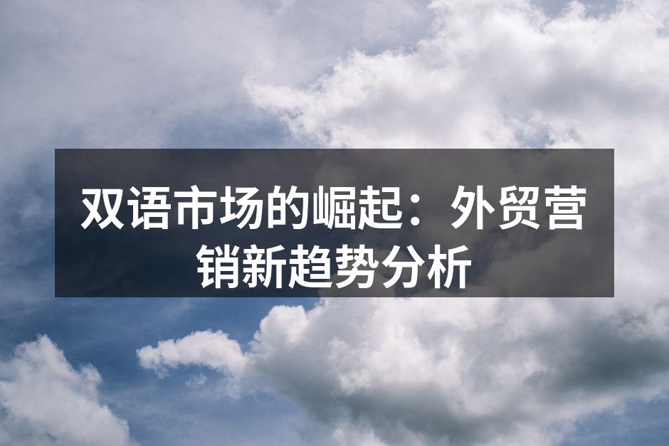 双语市场的崛起：外贸营销新趋势分析