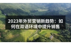2023年外贸营销新趋势：如何在双语环境